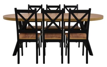 ДУБ ПОДЕЛОЧНЫЙ НАБОР MK3 РАСШИРЯЕМЫЙ СТОЛ + 6 СТУЛЬЕВ