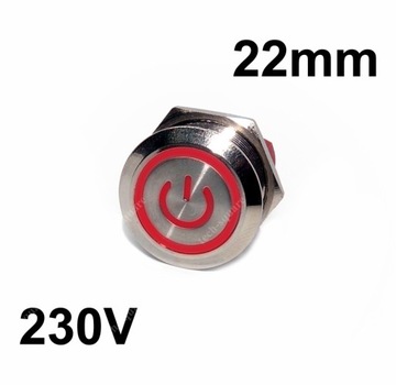Przycisk Bistabilny Wandaloodporny 230V 22mm Power