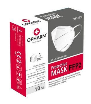Opharm medyczna maska KN95 FFP2 norma EN 149 10szt