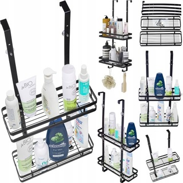 Półka wisząca łazienkowa pod prysznic Czarna Loft Organizer na kosmetyki
