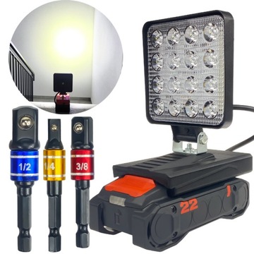 ZESTAW LAMPA ROBOCZA HILTI B22 NURON + ZASTAW ADAPTERÓW DO NASADEK