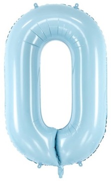 Balon foliowy cyfra 0 niebieski 86cm 1szt XL