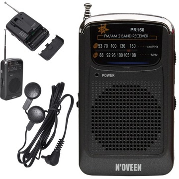 RADIO PRZENOŚNE KIESZONKOWE NA BATERIE MAŁE AM FM SŁUCHAWKI W ZESTAWIE