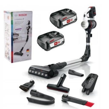 ODKURZACZ PIONOWY BEZPRZEWODOWY BOSCH LED AKCESORIA X7 BATERIA 40MIN 3AH X2