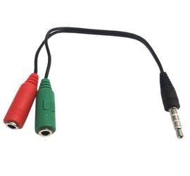 Adapter przejściówka jack 3.5 4pin wtyk 2x gniazdo