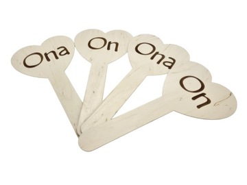ON ONA JA tabliczki wesele zabawa oczepiny 4 szt.