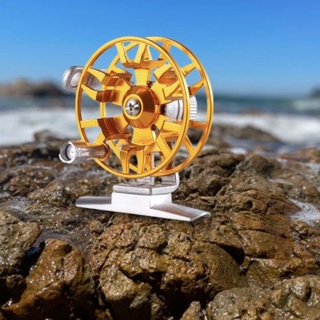 Катушка для нахлыста Универсальная катушка для лески 1:1 Инструменты для катушки для нахлыста 53 мм, золото