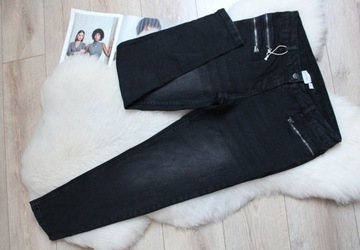 DŻINSY DAMSKIE ZWĘŻANE ZE STRECZEM CZARNE 42 XL * BLUE MOTION