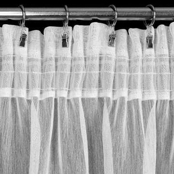 Штора ЧУДЕСНАЯ 350Х250, Лента БЕЛАЯ с дождеобразной структурой, гладкая