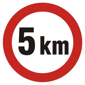 Tabliczka Ograniczenie prędkości 5 km 33x33cm PCV