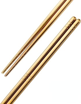 Złote Pałeczki do sushi 1 para stal stalowe