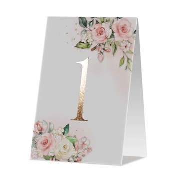 Złocone numerki numery na stół weselny stoły 7szt