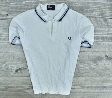 FRED PERRY Biała Koszulka Polo Męska Slim Fit L