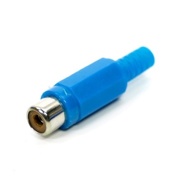 Gniazdo RCA plastikowe | niebieskie | złącze do