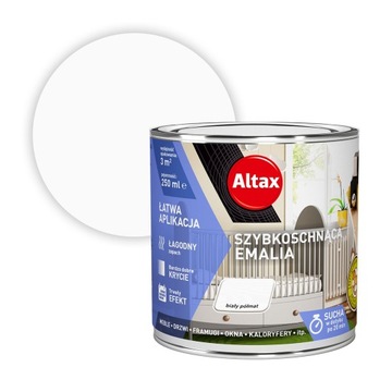 ALTAX EMALIA SZYBKOSCHNĄCA 0,25L BIAŁY PÓŁMAT