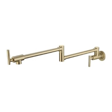 Brushed Gold Pot Filler Tap Wall Mounted Foldable Kitchen Faucet Single Col