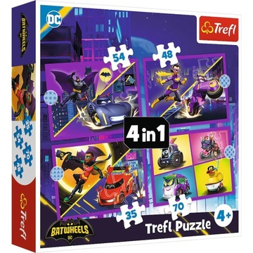 Puzzle Trefl 4w1 Batwheels, - Poznaj Batwheels