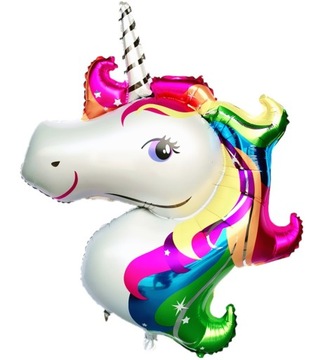 BALON GŁOWA JEDNOROŻEC UNICORN urodziny DUŻY 85cm
