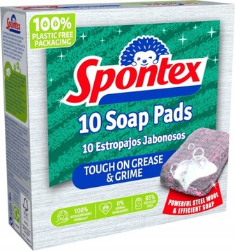 Czyścik stalowy nasączony SPONTEX Soap Pads 10szt