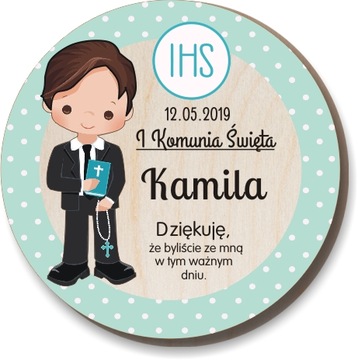 Podziękowania Gości na Komunię Komunijne Magnes