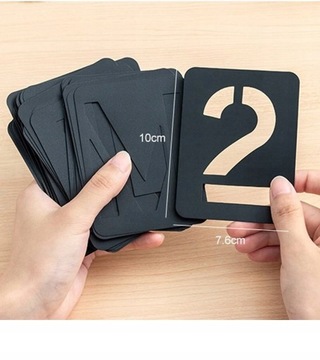 Шаблон многоразовый - набор цифр и букв - 42 шт.