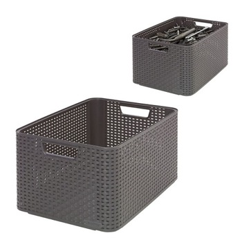 Koszyk Curver Style L szary pojemnik rattan elegancki praktyczny solidny