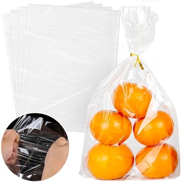 WORECZKI Z CELOFANU TOREBKI FOLIOWE WOREK NA PREZENTY CUKIERKI 20x30 *DUŻO*