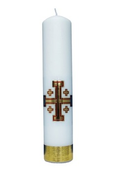 ŚWIECA OŁTARZOWA KRZYŻ JEROZOLIMSKI 30x6 cm