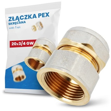 Złączka Prosta Nypel PEX Skręcana Mocna 20x3/4 GW