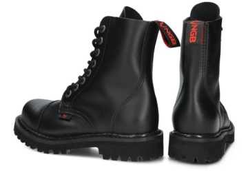 NAGABA 8H — ЧЕРНЫЕ ЖЕНСКИЕ БОТИНКИ — КОЖА КОЖА — СТАЛЬНОЙ НОС