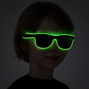 Spooktacular świecące neonowe okulary przeciwsłoneczne LED z 3 trybami,