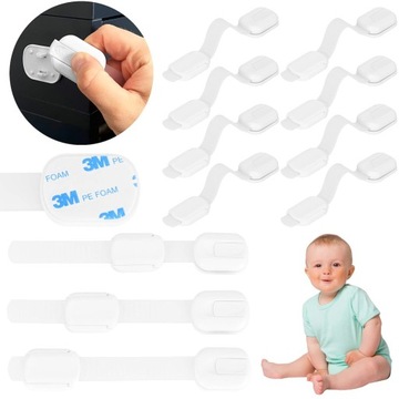 ZABEZPIECZENIE SZAFEK BLOKADA SZUFLAD MEBLI DRZWICZEK PRZED DZIEĆMI 8szt.