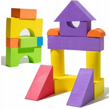 ПЕНОБЛОКИ 50 ШТУК МЯГКИЕ БОЛЬШОЙ НАБОР ПЕНОБЛОКОВ ДЛЯ ДЕТЕЙ