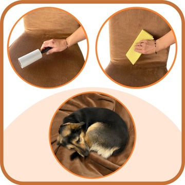 POKROWIEC NA KRZESŁO SKANDYNAWSKIE welur elastyczny TESS brązowy