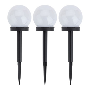 СОЛНЕЧНЫЕ САДОВЫЕ ЛАМПЫ, БЕЛЫЕ ШАРИКИ, ВСТАВЛЕННЫЕ САДОВЫЕ ЛАМПЫ, СВЕТОДИОДНЫЕ ШАРИКИ, 3 шт.
