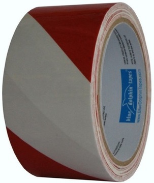 Taśma ostrzegawcza 75 mm/100 m biało-czerwona