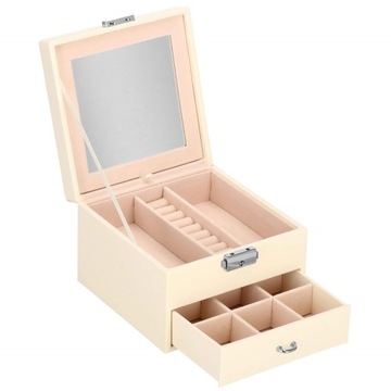 SZKATUŁKA NA BIŻUTERIĘ ETUI ORGANIZER PUDEŁKO ELEGANCKIE KUFEREK KASETKA XL