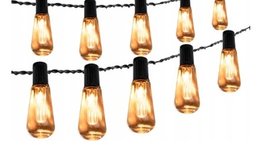 Girlanda Solarna OGRODOWA 10 x Żarówek KULEK LED 8 TRYBÓW ŚWIECENIA