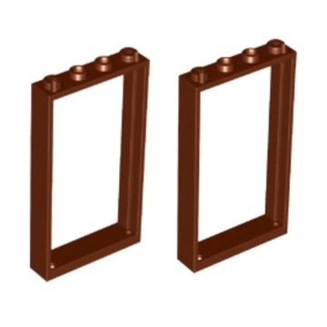 LEGO 60596 RAMA Drzwi OKNO 1x4x6 Reddish Brown Brązowy 2 szt