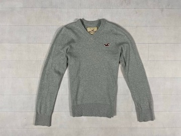 Hollister sweterek męski v-neck logo unikat S M