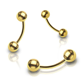 Złoty Kolczyk do chrząstki ucha daith BRWI septum smiley kulki 1.2/6/3 mm