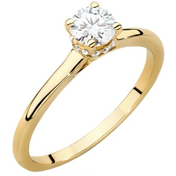 ZŁOTY PIERŚCIONEK pr. 585 z BRYLANTAMI 0,46ct 14k