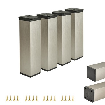 4x NÓŻKA NOGA MEBLOWA STOPKA REGULOWANA 15 CM INOX