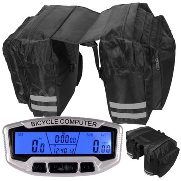 Wodoodporny Licznik Komputer Na Rower + Torba Sakwa Rowerowa Na Bagażnik