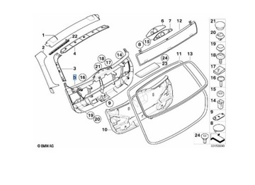 Tapicerka pokr. bagażnika BMW nr OEM 51497164884