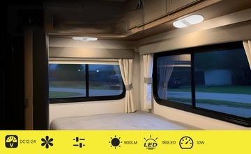 LAMPA SUFITOWA 180LED DO KAMPERA 12V-24V