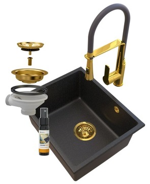 MANADO GOLD PODBLATOWY ZLEW ZŁOTY + BATERIA VEGAS