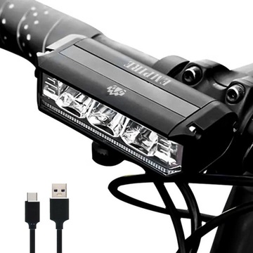LAMPKA ROWEROWA LED PRZÓD MOCNA 900LM 2000mAh ip65 3 DIODY LED