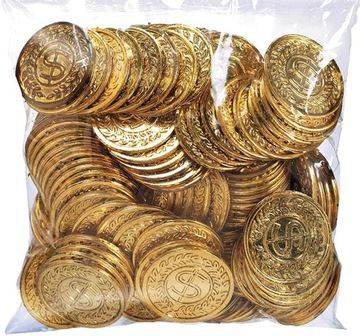 Złote monety do gier i zabawy 144 szt.