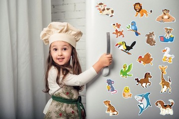 Магниты на холодильник набор из 10 ВЕСЕЛЫХ ЖИВОТНЫХ 18 шт.